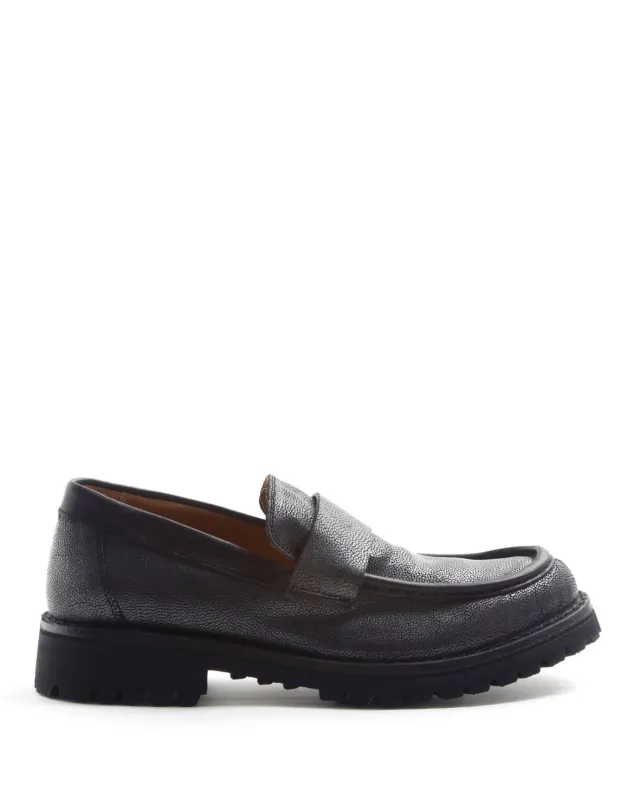 M-EMMET Silver Leather Loafers made by Fiorentini + Baker