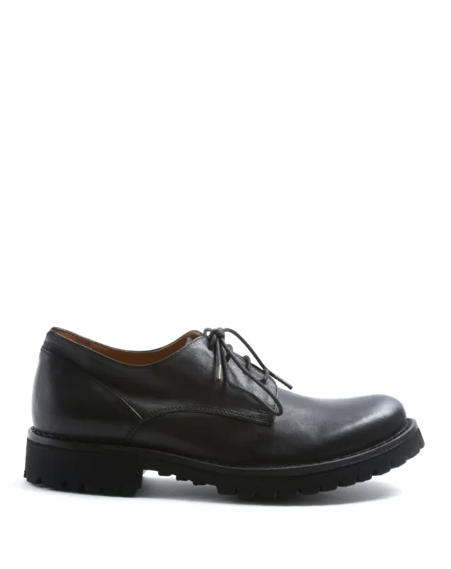 M-706 Black Leather Derby Shoes sold by Fiorentini + Baker