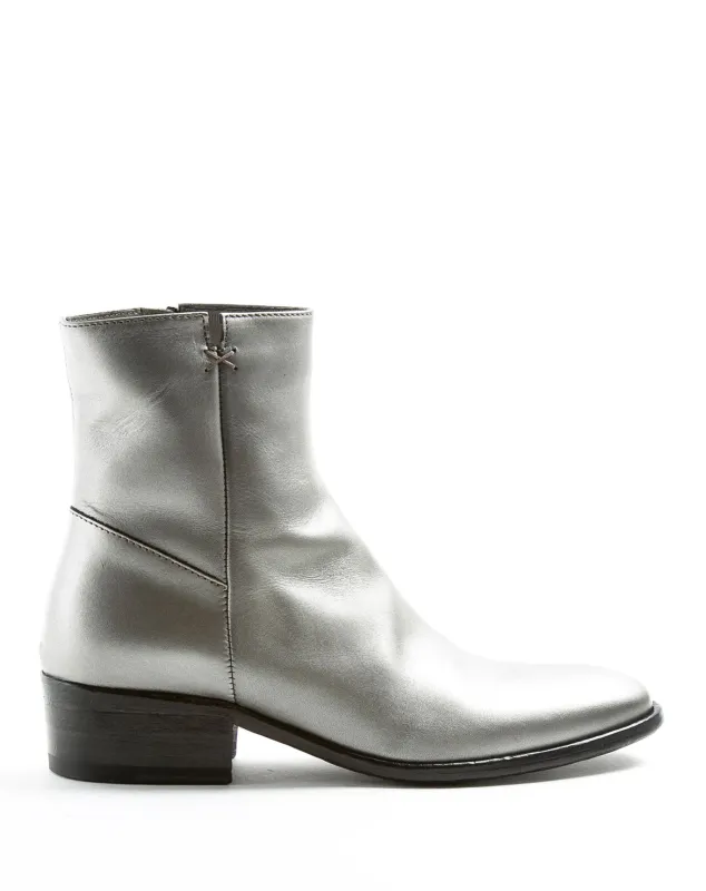 CALE Silver Leather Boots sold by Fiorentini + Baker