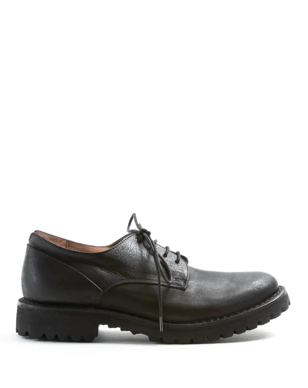 M-706 Black Leather Derby Shoes sold by Fiorentini + Baker