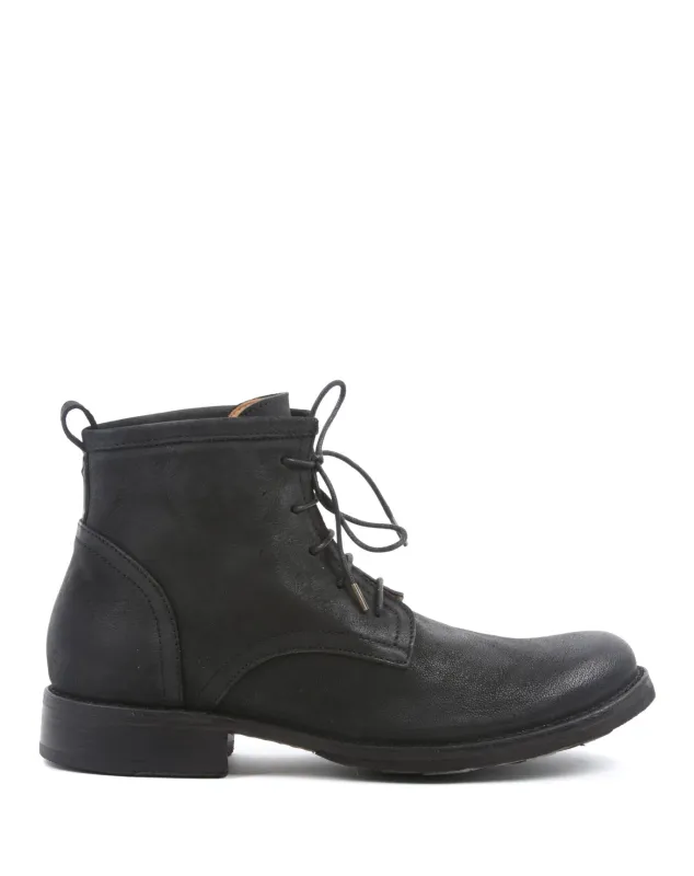 EZRA Black Leather Lace-up Boots sold by Fiorentini + Baker