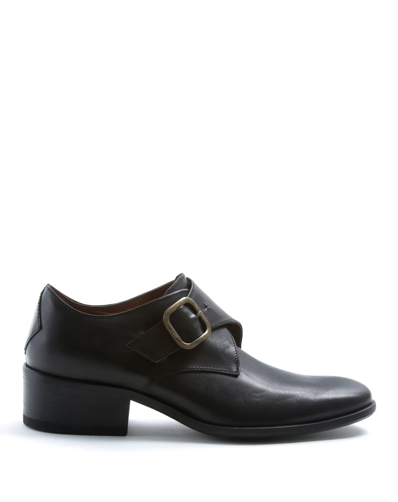 CHIEN Black Leather Monk Shoes sold by Fiorentini + Baker