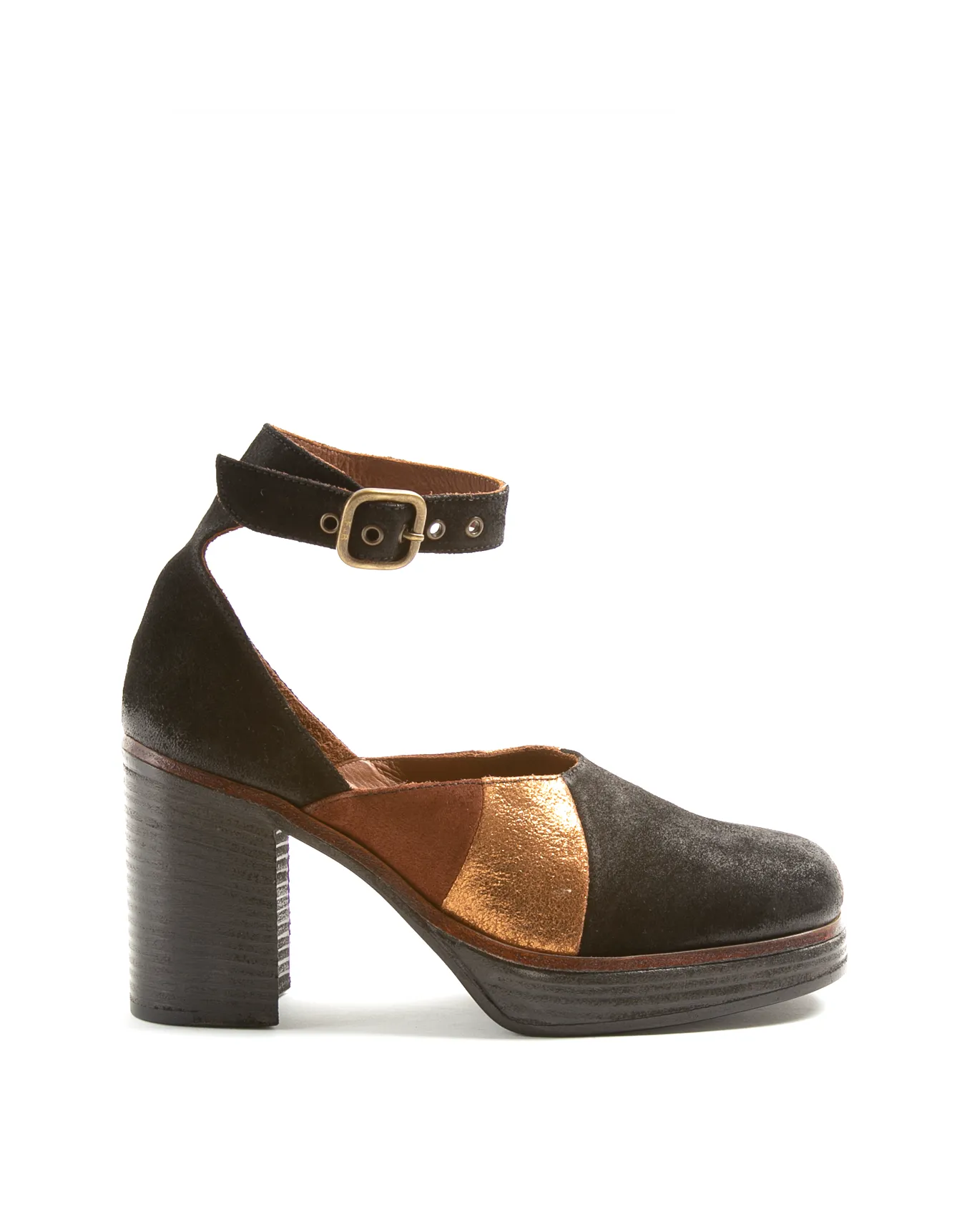 LIL Black/Rust/Gold Suede Shoes sold by Fiorentini + Baker