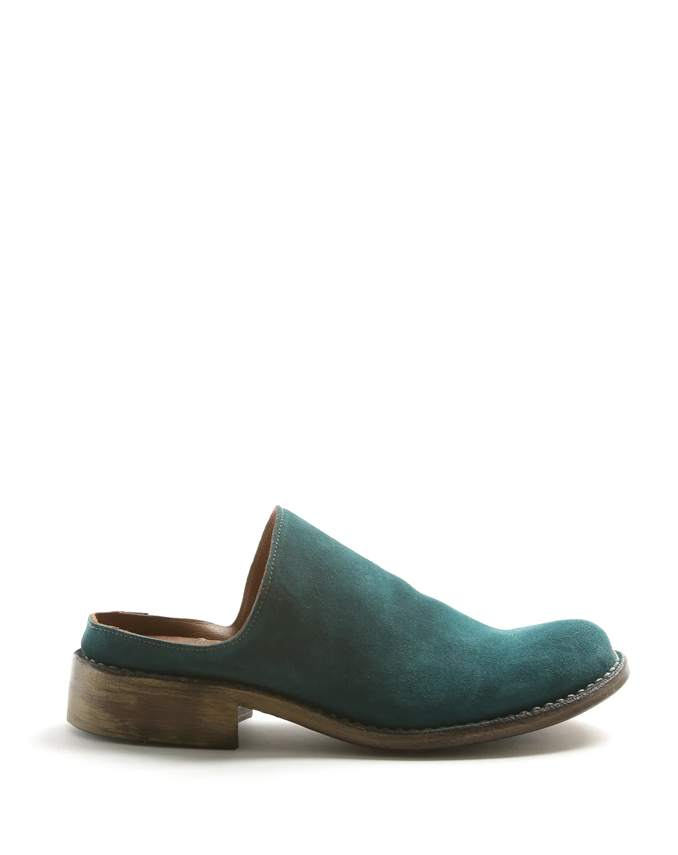 FREYA Petrol Suede Mules sold by Fiorentini + Baker