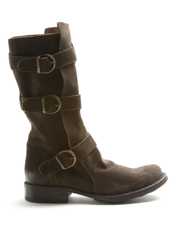 7040 Coffee Suede Boots made by Fiorentini + Baker
