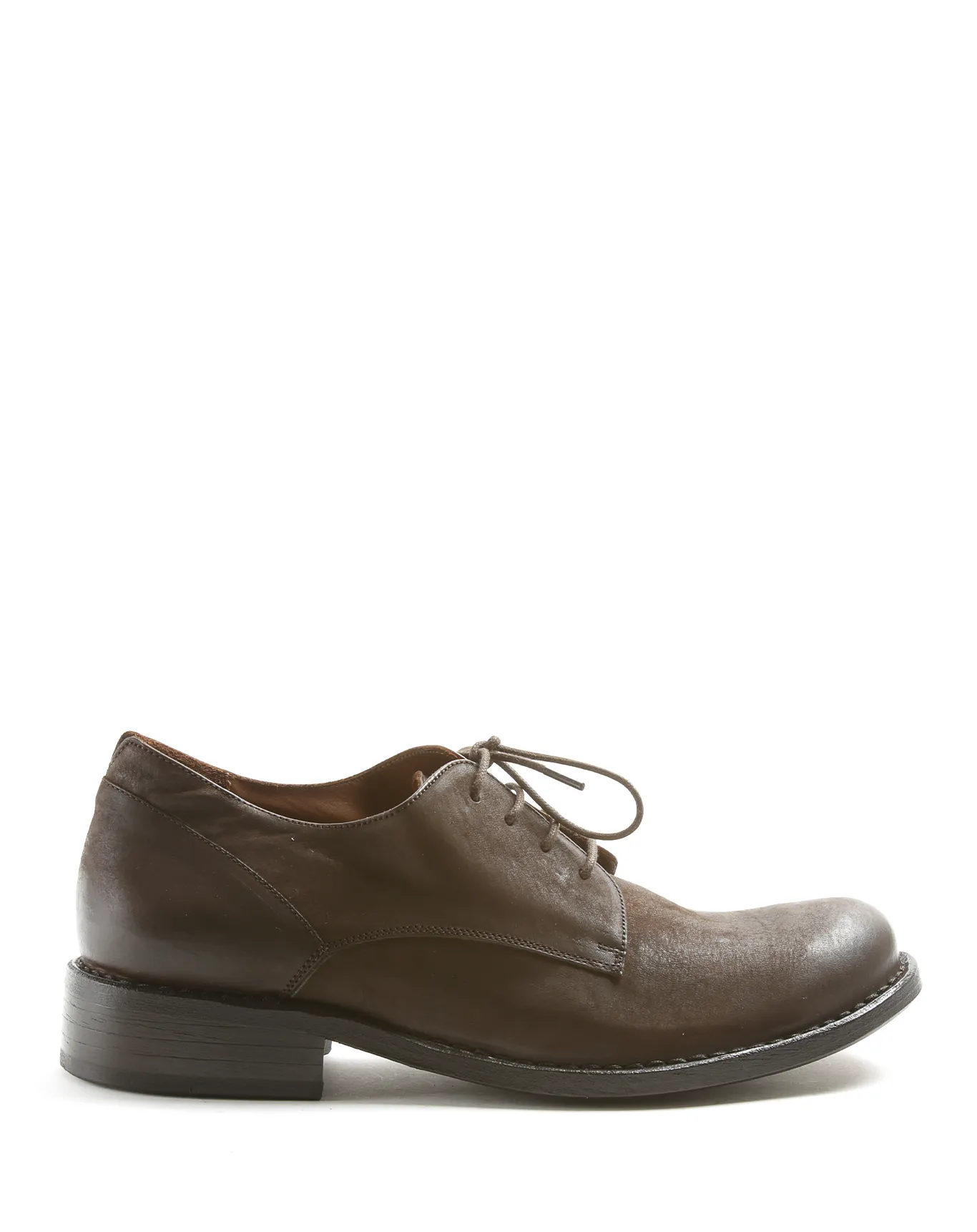 F-706 Coffee Leather Derby Shoes sold by Fiorentini + Baker
