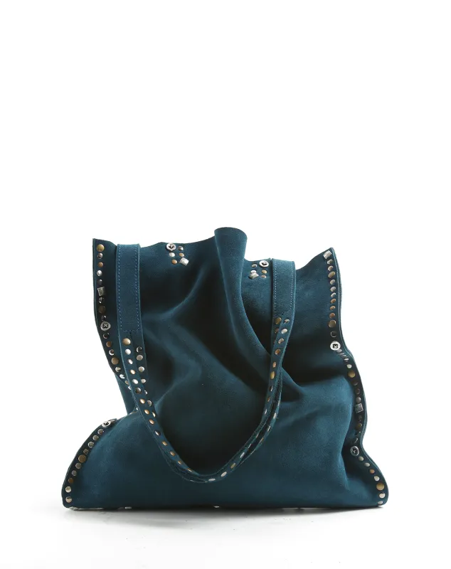 SIRYA Petrol Suede Bag made by Fiorentini + Baker