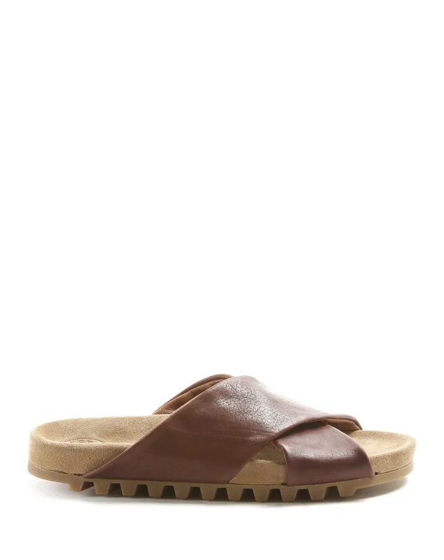 KOOKI Ebony Leather Slide made by Fiorentini + Baker