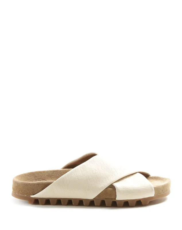 KOOKI Ivory Leather Slide made by Fiorentini + Baker