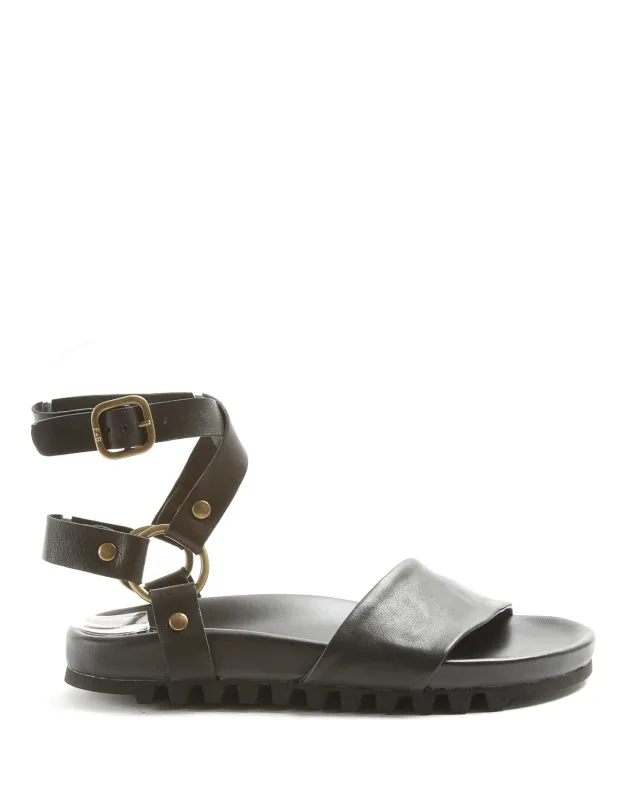 KERIN Black Leather Slide made by Fiorentini + Baker