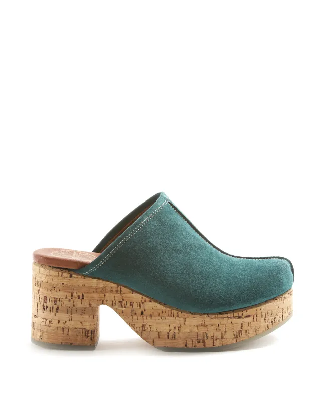 DORE Petrol Wedge Sandals made by Fiorentini + Baker