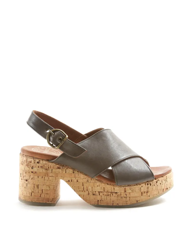 DEVON Grey Rust Wedge Sandals made by Fiorentini + Baker