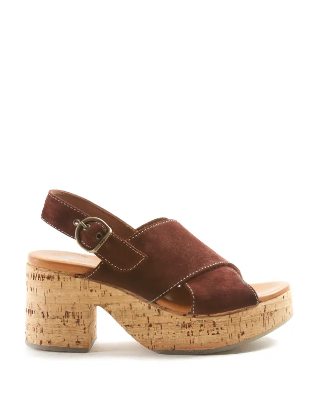 DEVON Deep Russet Brown Wedge Sandals made by Fiorentini + Baker