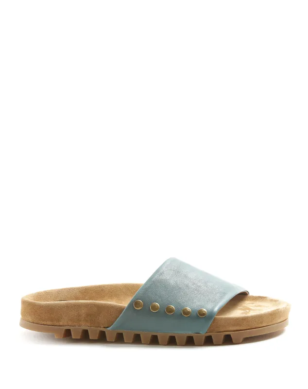 KRAC Blue Leather Slide made by Fiorentini + Baker
