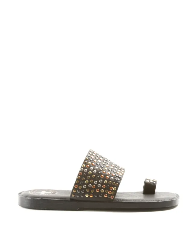 ZATTY Black Leather Sandals made by Fiorentini + Baker