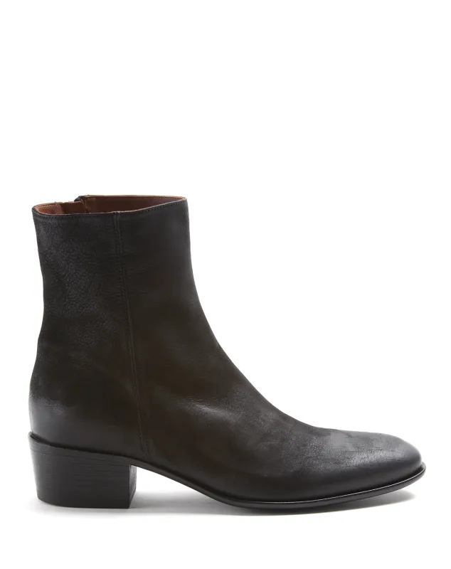 MATT Black Brushed Leather Boots made by Fiorentini + Baker