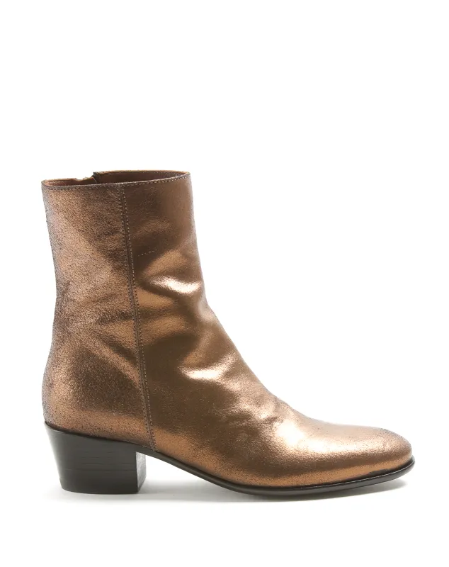 MATT Bronze Leather Boots made by Fiorentini + Baker