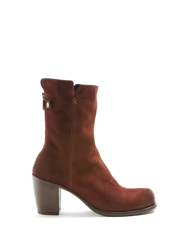 JOJO Deep Russet Brown Suede Boots made by Fiorentini + Baker