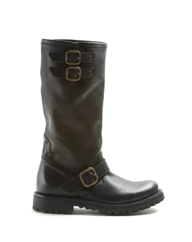 M-ENZA Black Leather Boots made by Fiorentini + Baker