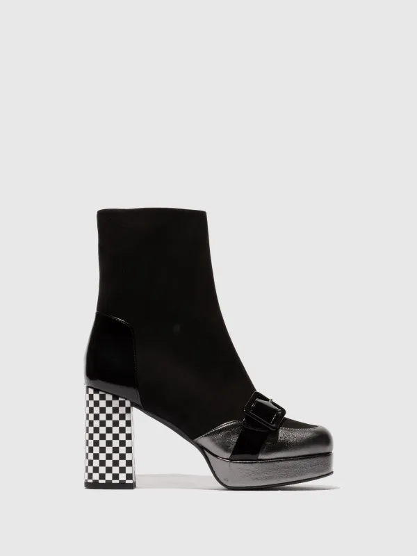 Zip Up Ankle Boots EFOL352FLY GRAPHITE/BLACK sold by Fly London