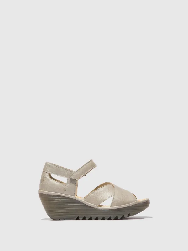 Ankle Strap Sandals YENT365FLY SILVER sold by Fly London