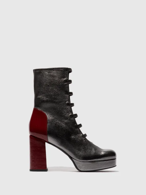 Zip Up Ankle Boots EVIK353FLY GRAPHITE/INT.RUST sold by Fly London