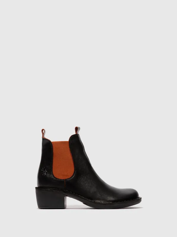 Chelsea Ankle Boots MEME030FLY BLACK/RED sold by Fly London