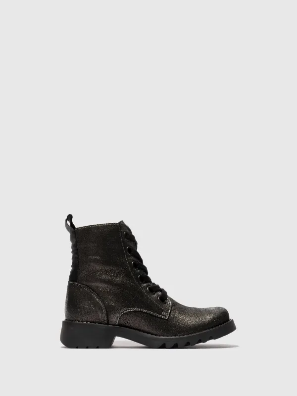 Lace-up Ankle Boots RAGI539FLY DK. FLASH SILVER sold by Fly London