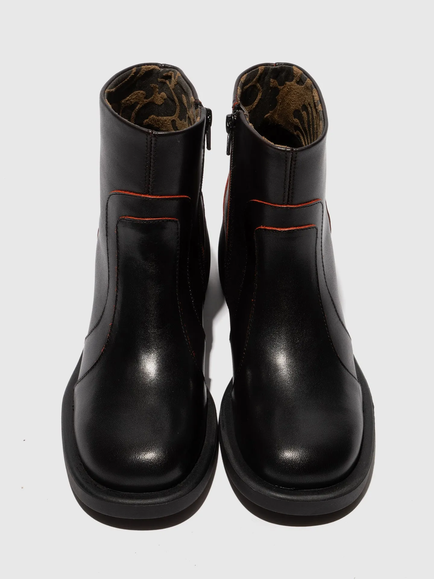 Zip Up Ankle Boots HEWI304FLY BLACK/RED sold by Fly London product image thumbnail 4