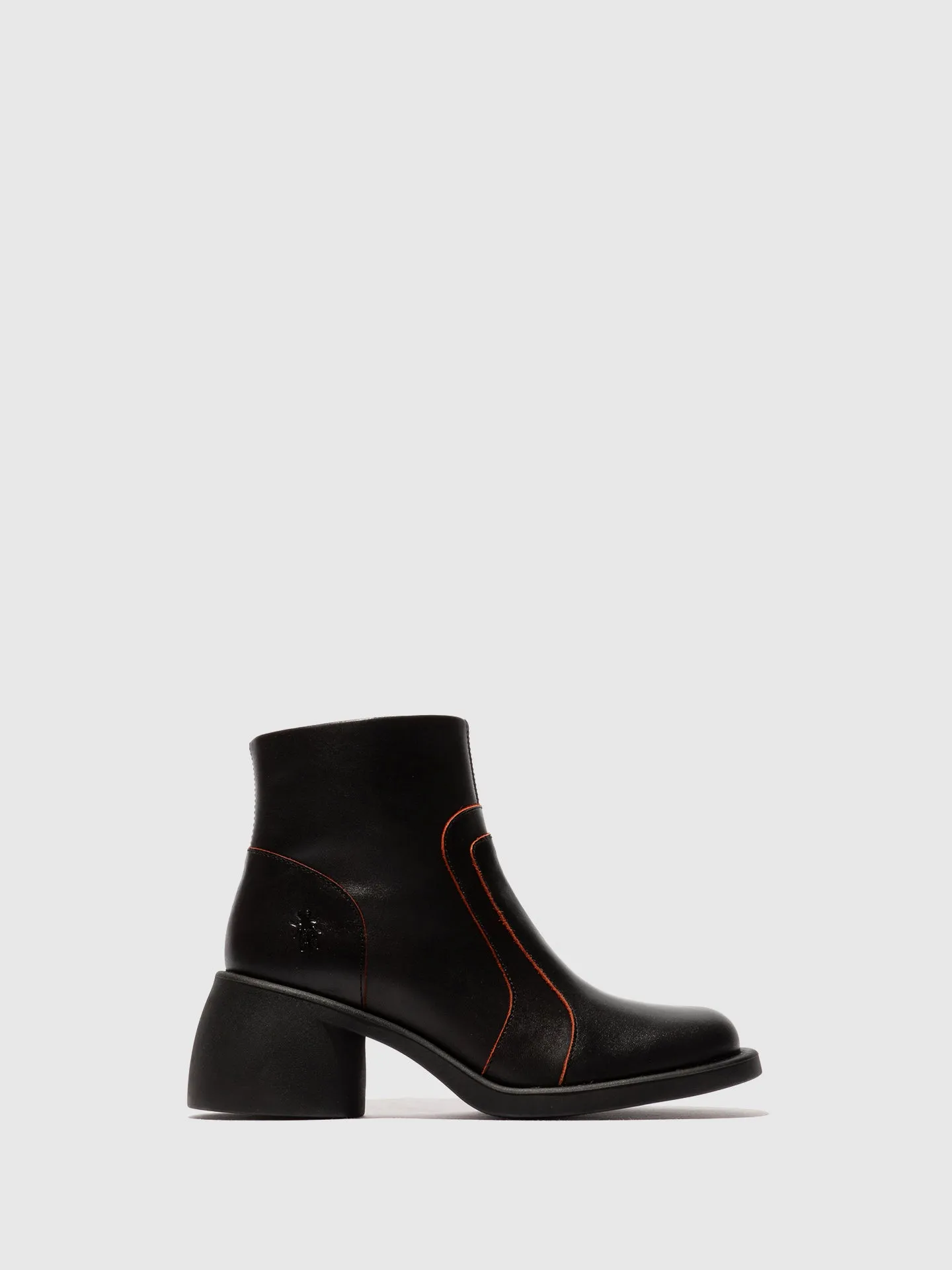 Zip Up Ankle Boots HEWI304FLY BLACK/RED sold by Fly London