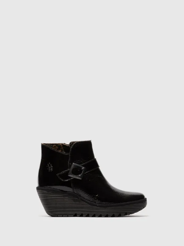 Buckle Ankle Boots YORT597FLY NAPPALAK BLACK sold by Fly London