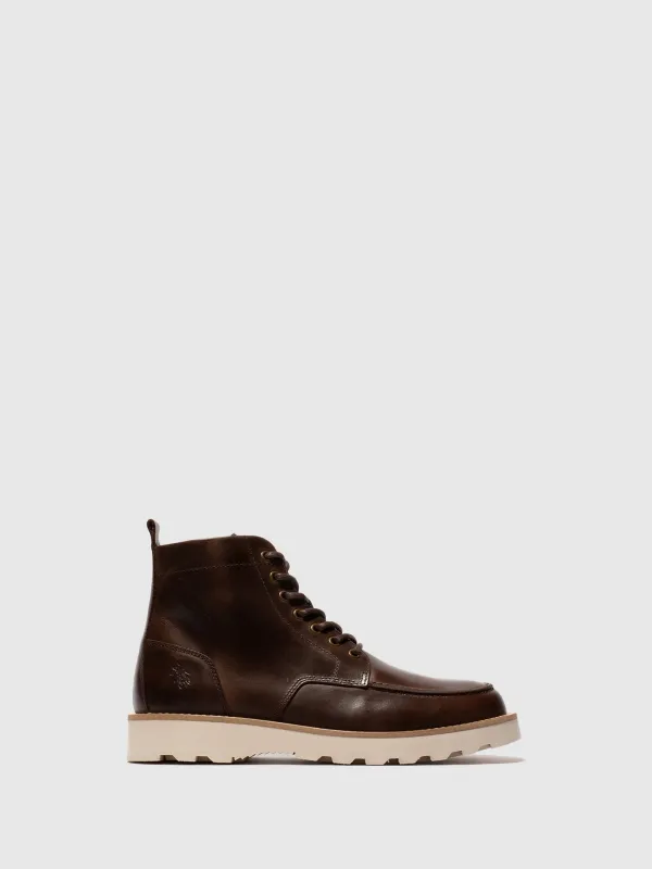 Lace-up Ankle Boots ROIK300FLY DK. BROWN sold by Fly London