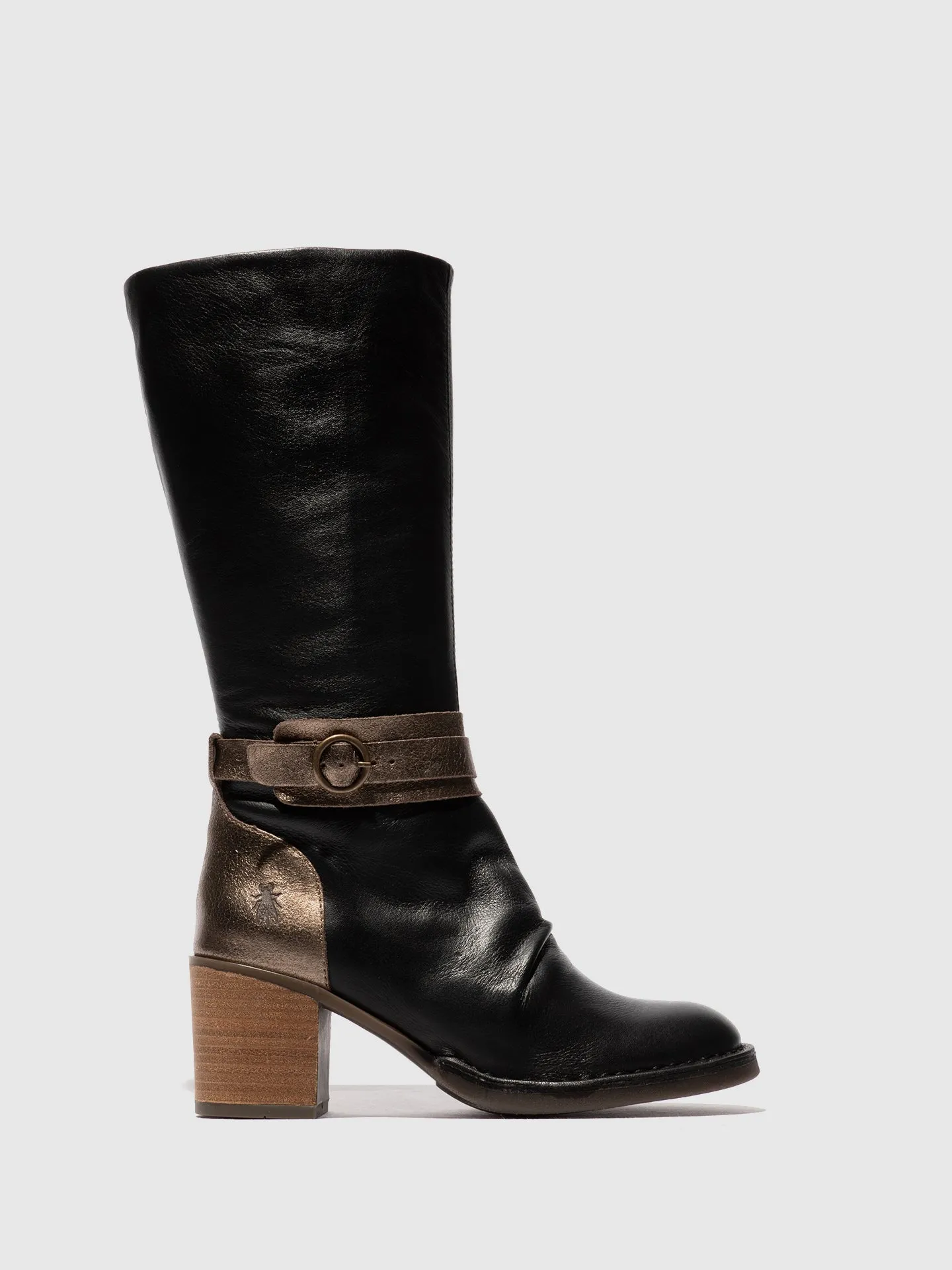 Buckle Boots BEIF165FLY BLACK/DK GOLD sold by Fly London