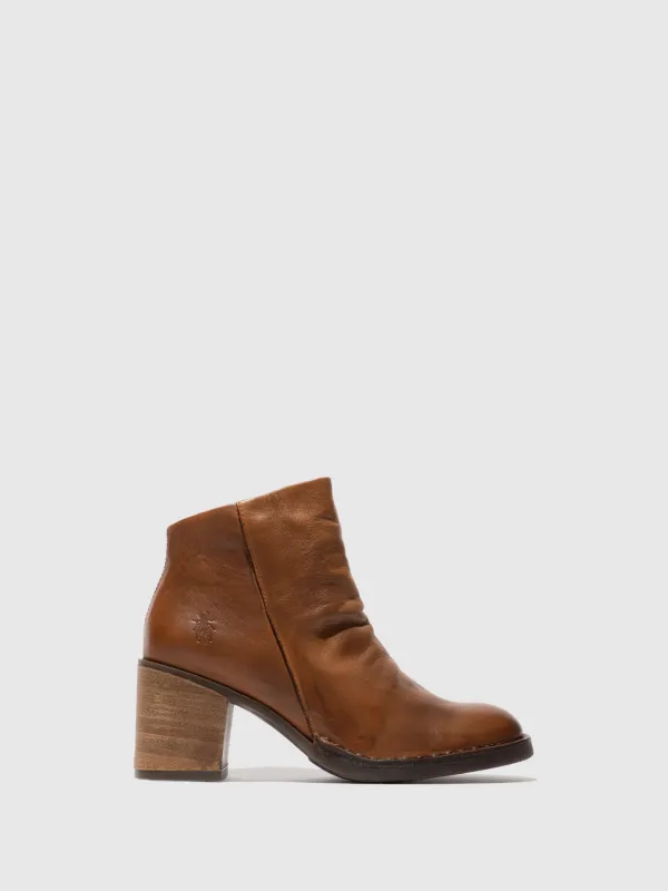 Zip Up Ankle Boots BELL061FLY VELVET COGNAC made by Fly London