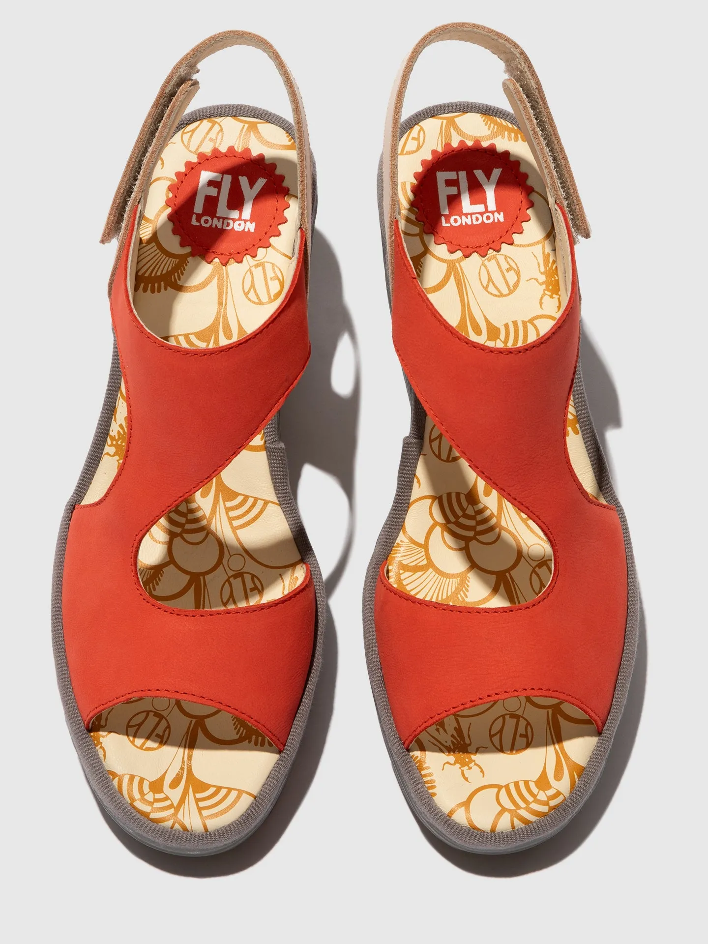 Sling-Back Sandals YOXA576FLY DEVIL RED/NATURAL sold by Fly London product image thumbnail 4