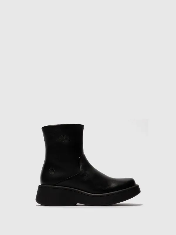 Zip Up Ankle Boots MOLN155FLY BLACK made by Fly London