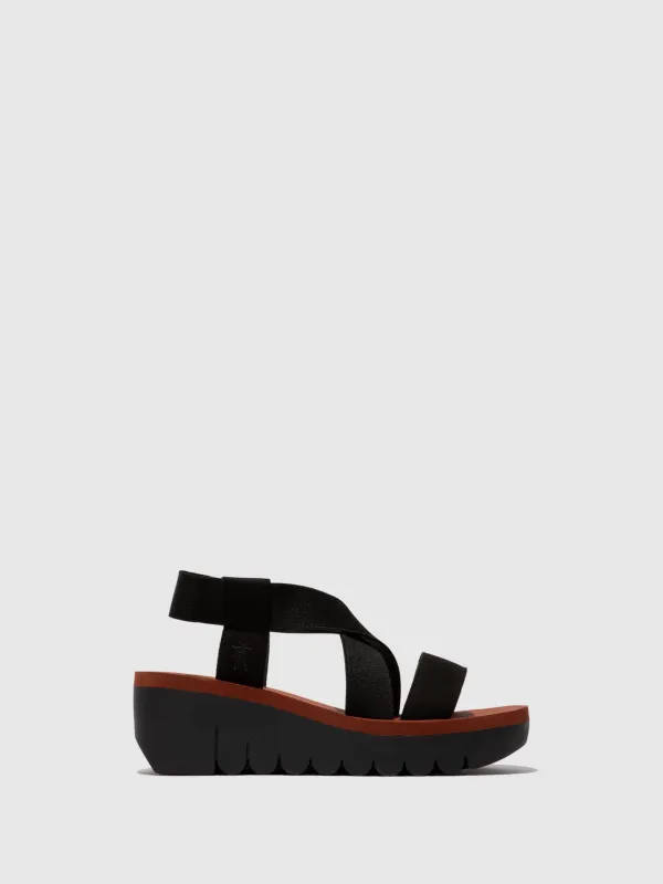 Sling-Back Sandals YABI922FLY BLACK/BLACK/BRICK sold by Fly London