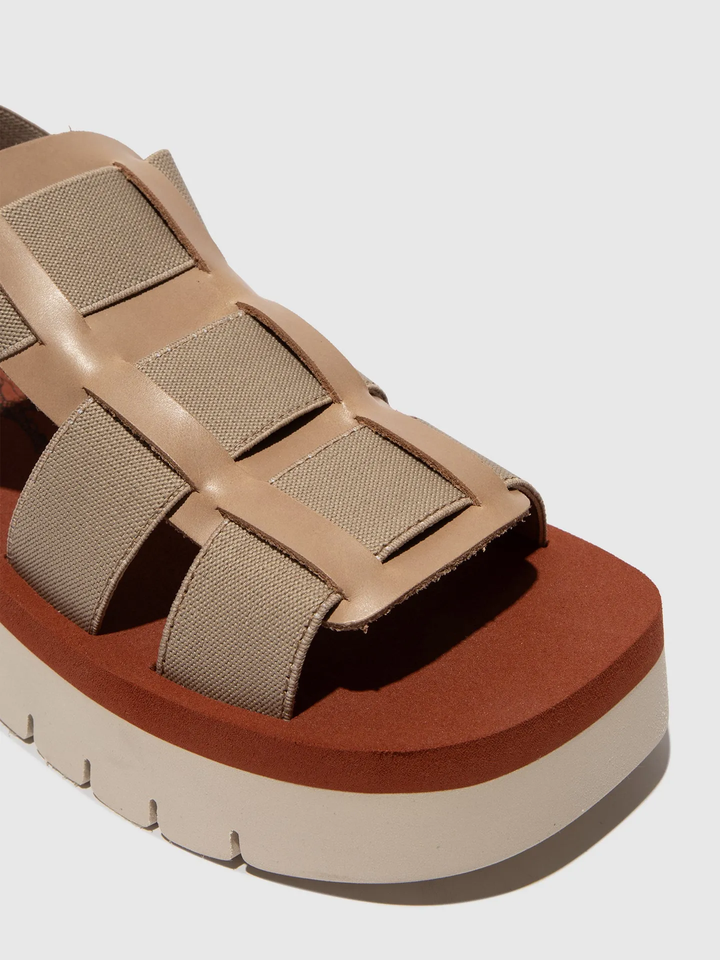 Sling-Back Sandals SAMB245FLY TAUPE/TAUPE/BRICK sold by Fly London product image thumbnail 4