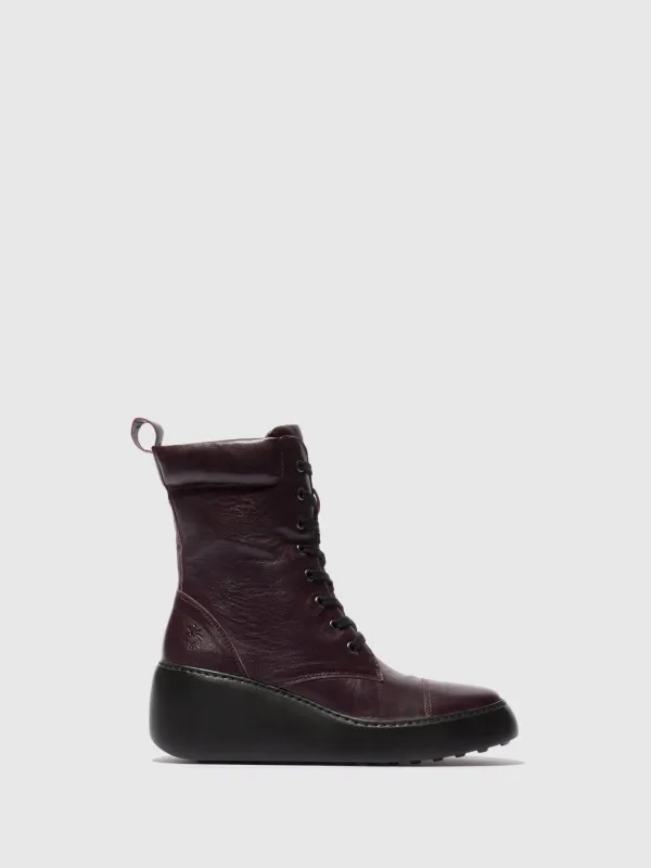 Lace-up Ankle Boots DAFF641FLY DARK PURPLE sold by Fly London