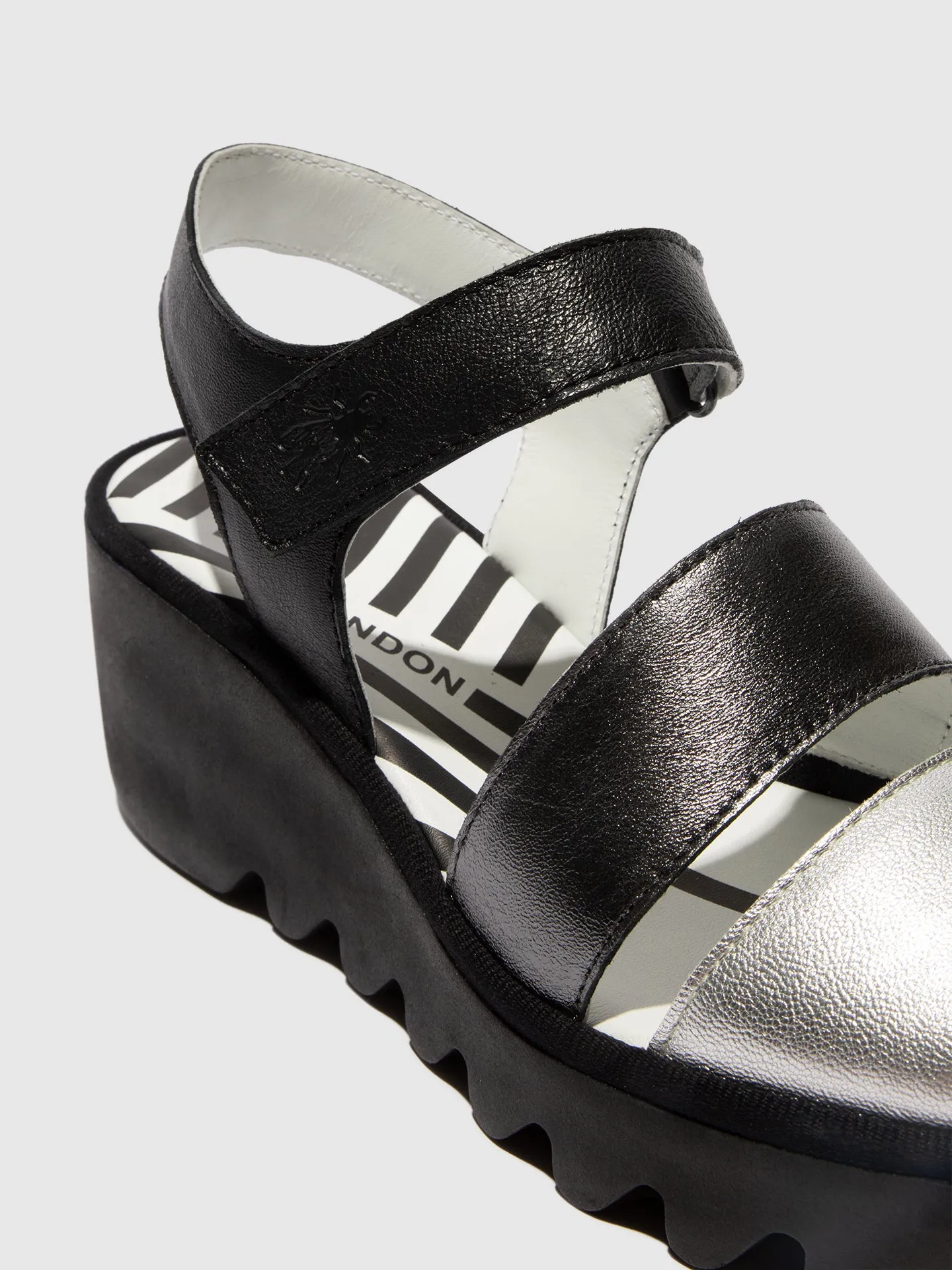 Sling-Back Sandals BEXY575FLY SILVER/GRAPHITE/BLACK sold by Fly London product image thumbnail 4
