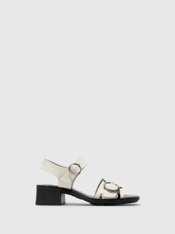 Buckle Sandals EBLI238FLY WHITE/BLACK sold by Fly London