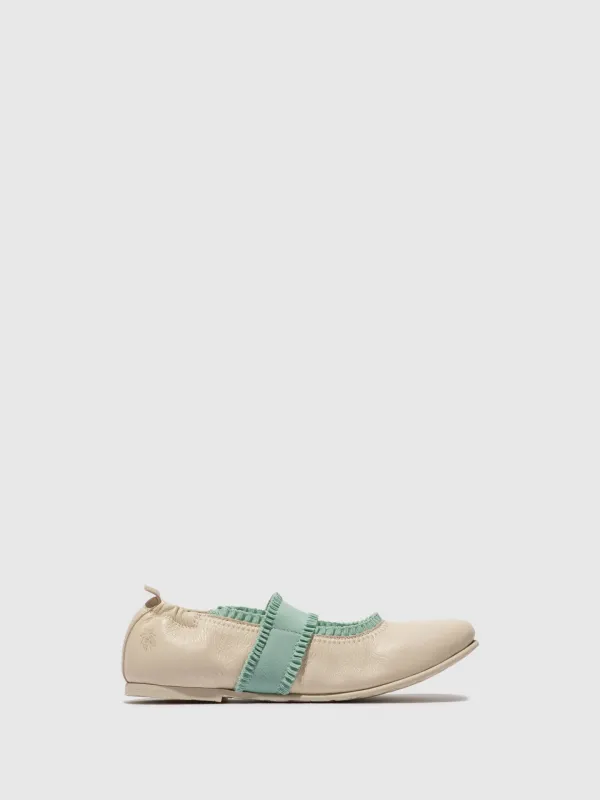 Elasticated Ballerinas GECH253FLY OFFWHITE/SPEARMINT sold by Fly London