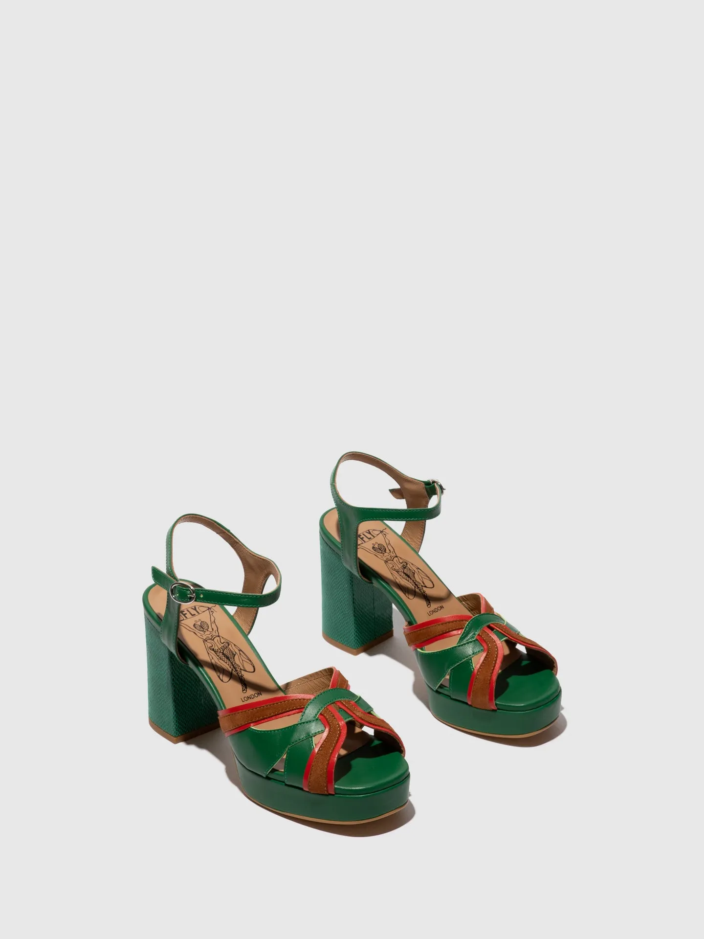 Sling-Back Sandals EZUI240FLY EMERALD/DK.RED/CAMEL sold by Fly London product image thumbnail 2
