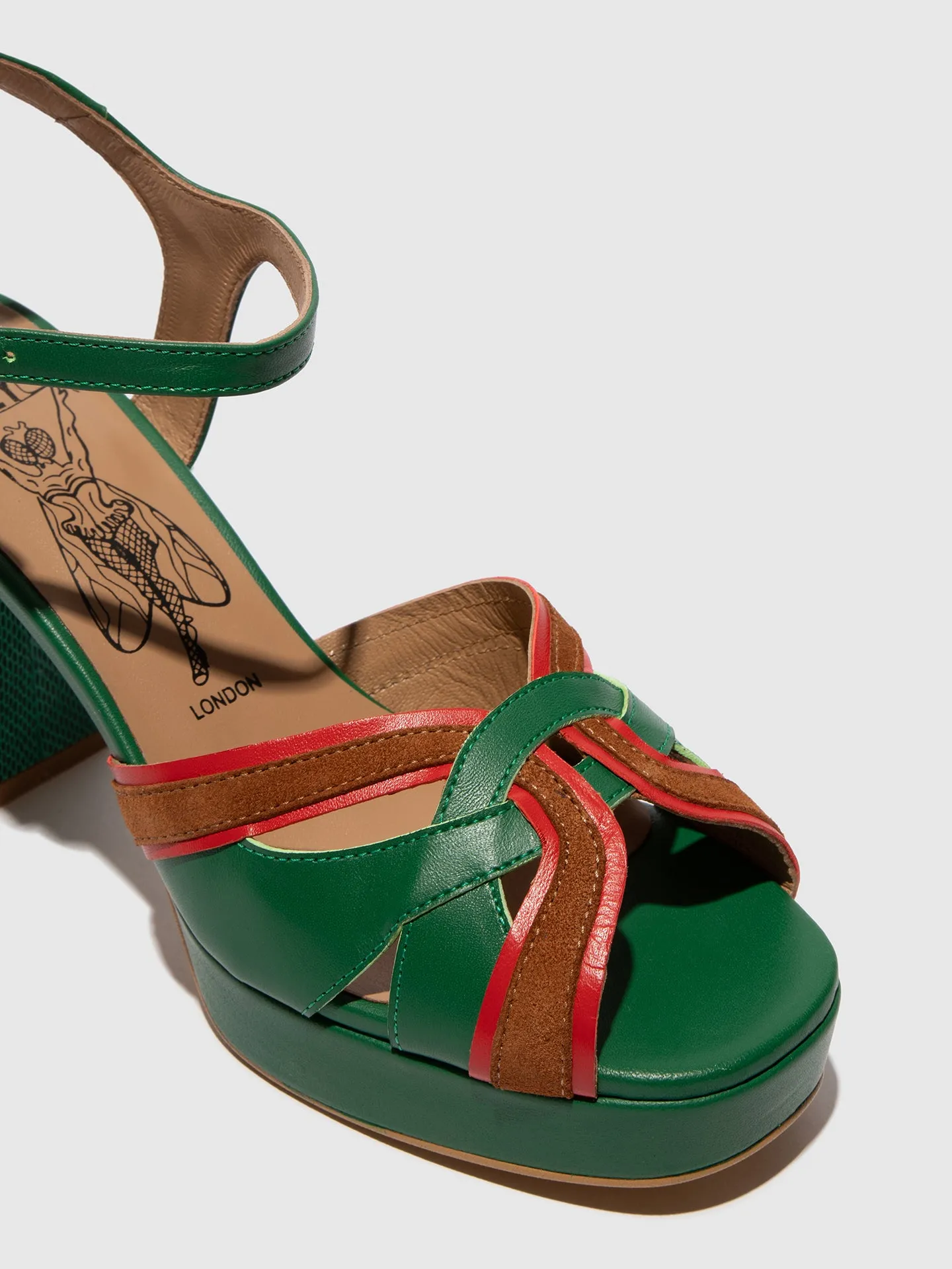 Sling-Back Sandals EZUI240FLY EMERALD/DK.RED/CAMEL sold by Fly London product image thumbnail 4