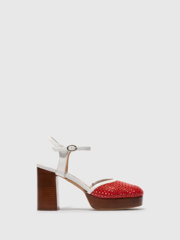Sling-Back Sandals ELZA241FLY DK.RED/WHITE sold by Fly London
