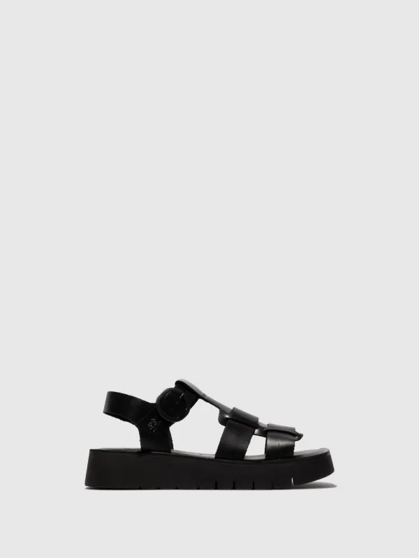 Buckle Sandals SUDY246FLY BLACK sold by Fly London