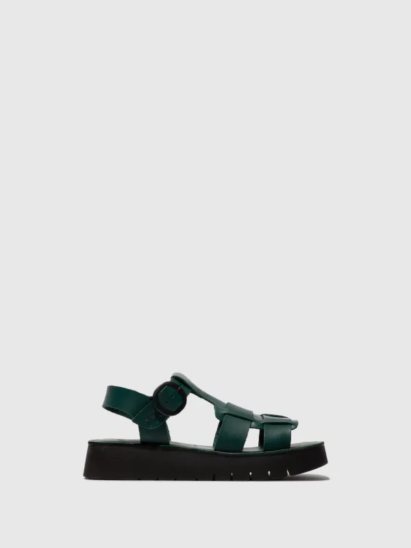 Buckle Sandals SUDY246FLY DK.MOSS sold by Fly London
