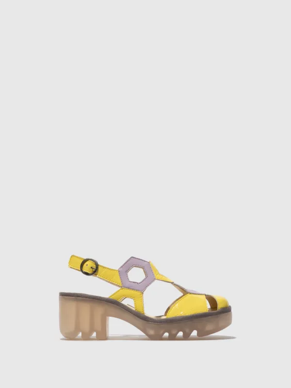 Sling-Back Sandals TRUL582FLY LEMON/VIOLET sold by Fly London