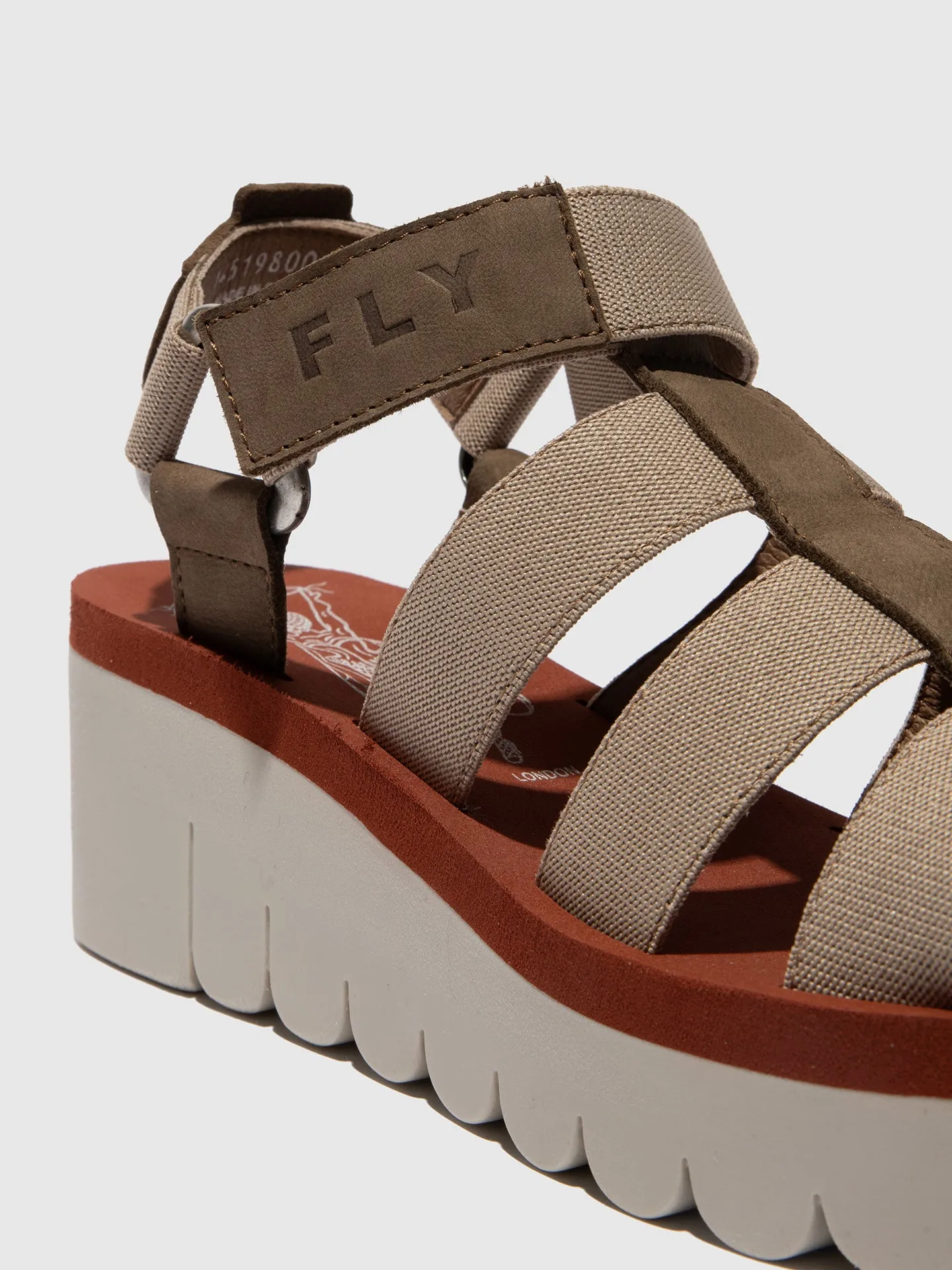 Strappy Sandals YOJI198FLY MILITARY/BEIGE/BRICK sold by Fly London product image thumbnail 4