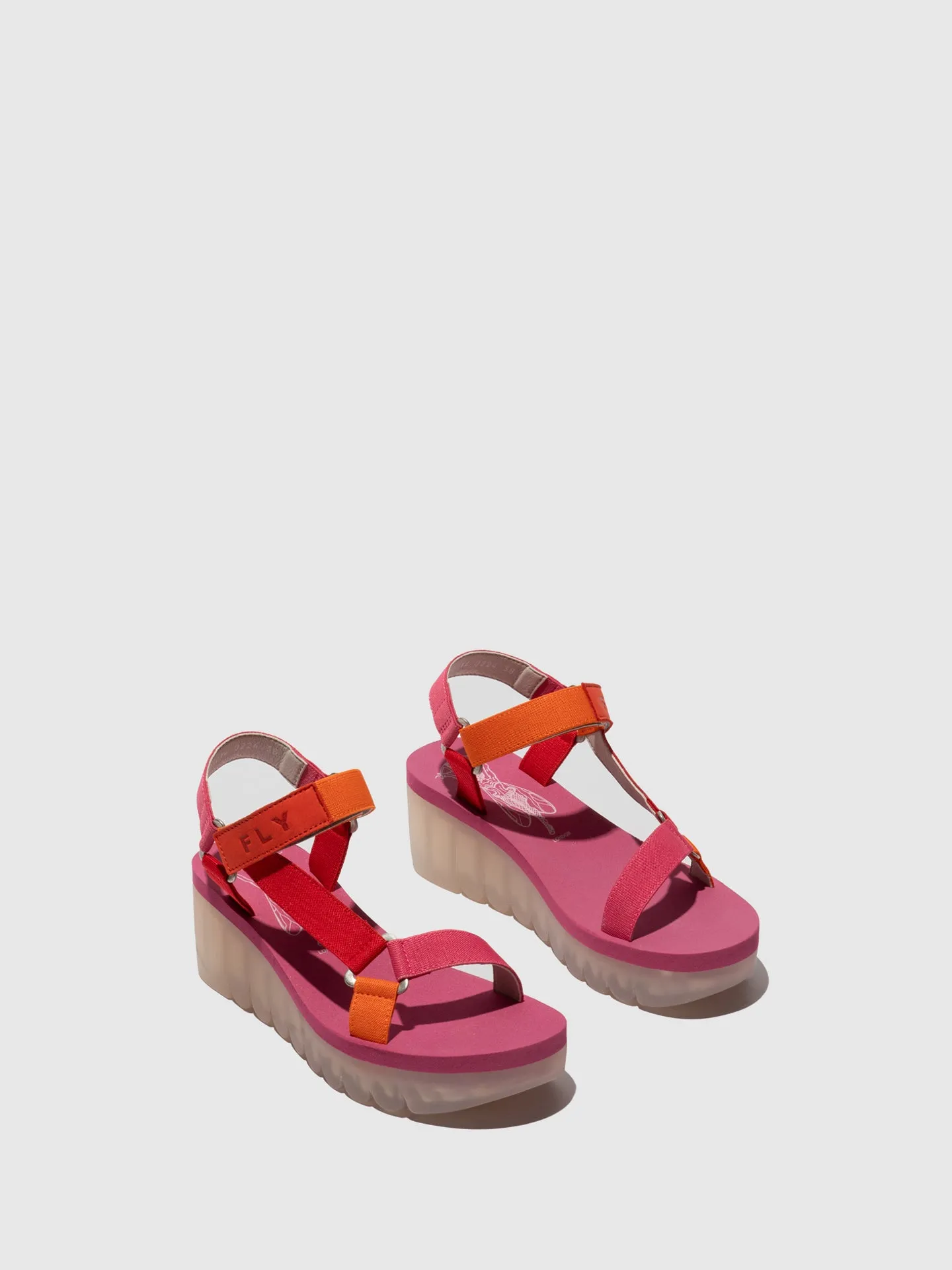 Velcro Sandals YEFA726FLY DEVIL RED/MULTICOLOR/VIOLET sold by Fly London product image thumbnail 2